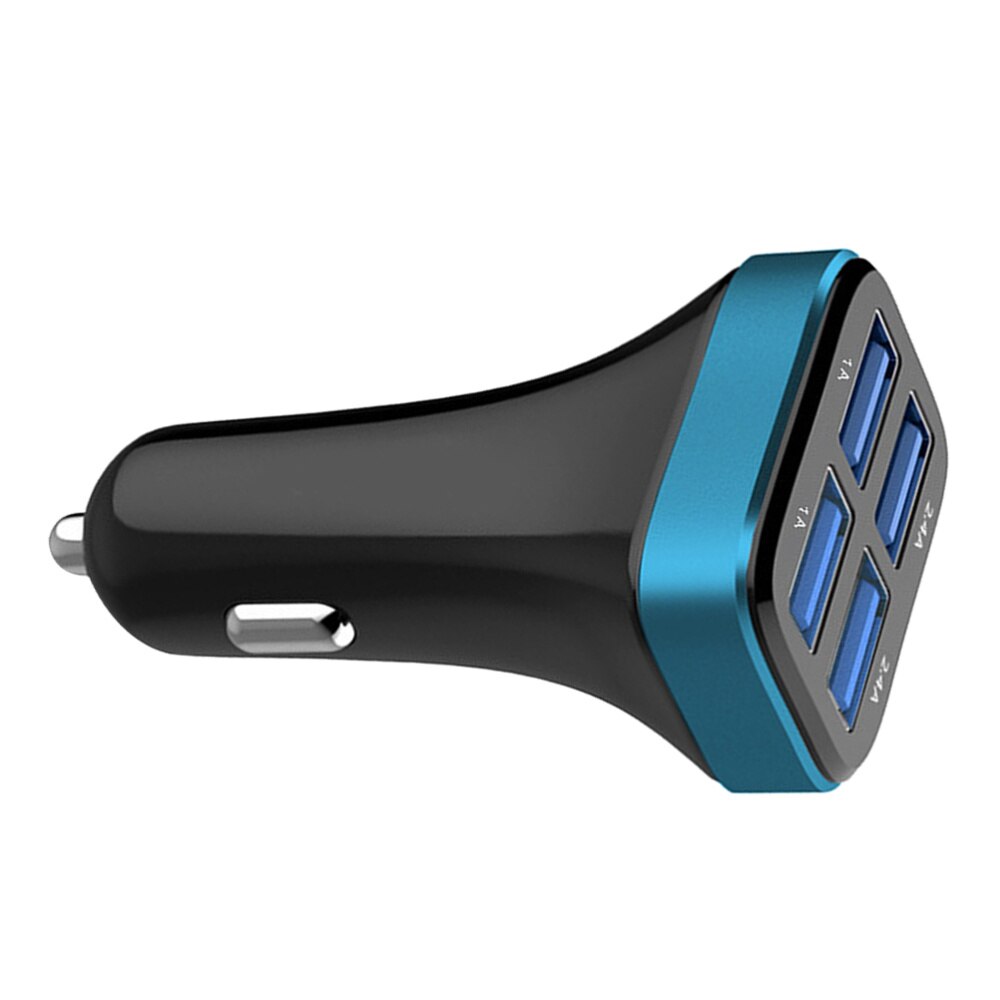 1 pc 2.4A 4 USB Ports Socket Multi Function Car Phone Charger (Black and Silver)