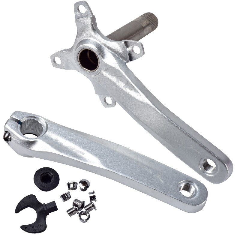 Mountain Bike Crank Set with Central Axis Positive and Negative Tooth Mountain Bike Integrated Hollow Crank Bike Crank/Parts: Plum