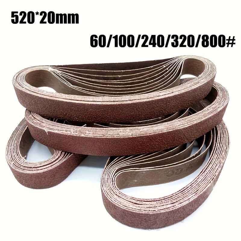 520x20mm 10 stuks 60/100/240/320/800 # Kleine mini-bandschuurmachine voor het slijpen van roestvrij staal, polijsten, roestverwijdering, schuurdoek