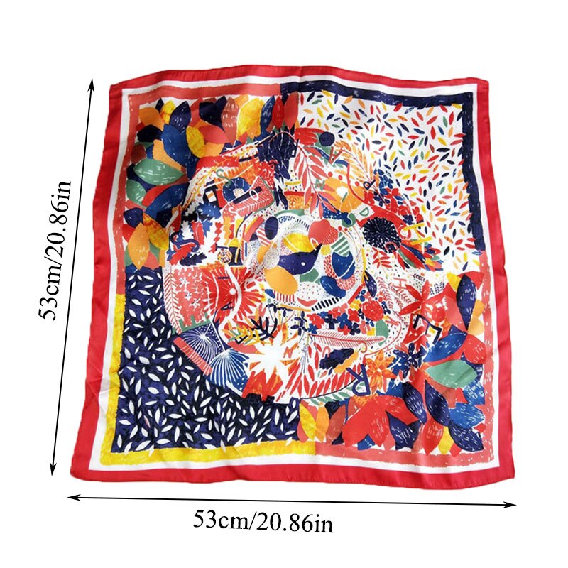 Foulard carré en soie imprimé pour femme, petit foulard de cou, bandeau pour cheveux, foulard, foulard, bandana, châle