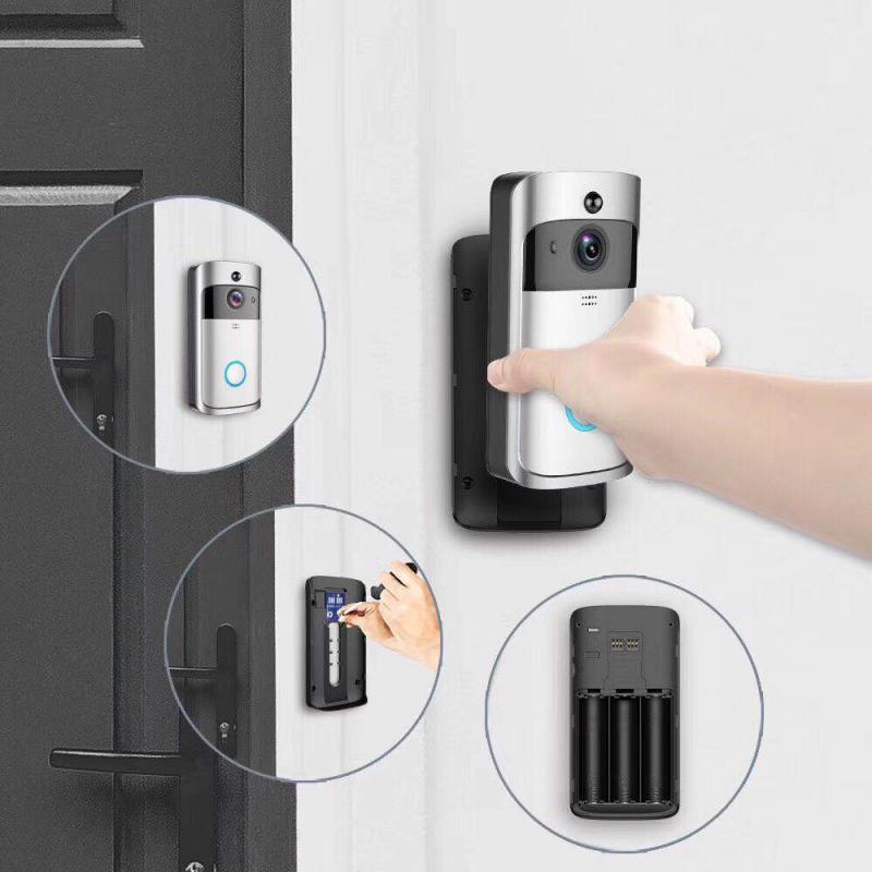 V5 Wifi Smart Deurbel Ip Video Intercom Deurtelefoon Deurbel Wifi Deurbel Camera Ir Alarm Draadloze Beveiliging Camera Pir detecteren