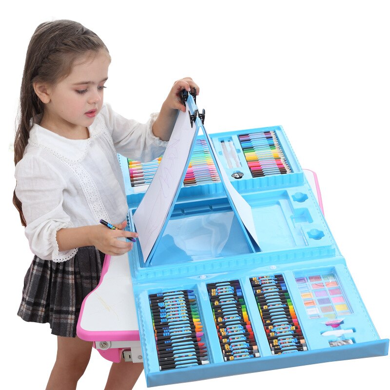 Children&#39;s Drawing Set Pencil Crayon Watercolor Pens With Drawing Board School Water Painting Supplies Educational Toys