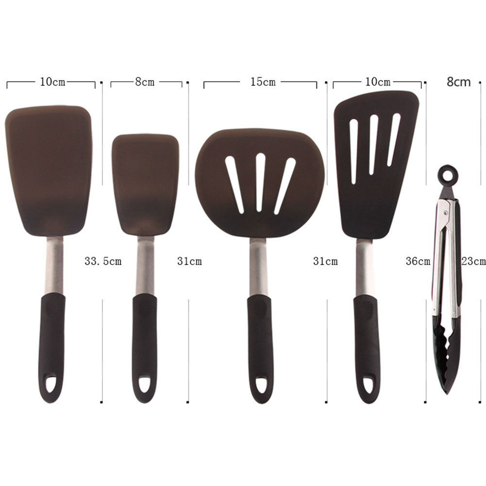 Silicone Kitchen Utensil Nonstick Cooking Utensils Spoon Soup Ladle Turner Pancakes Spatula Tong Cookware Baking Gadget