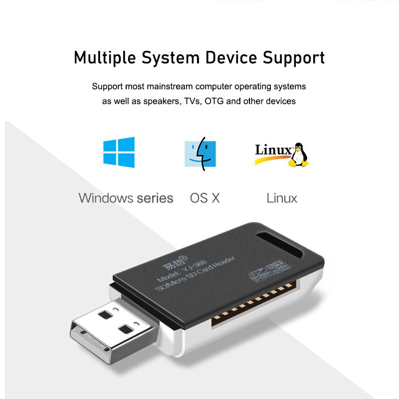 DU04 2 IN 1 Card Reader USB 2.0 to SD TF Adapter For laptop Camera SLR SDXC Smart Memory card TV Accessories OTG Cardreader