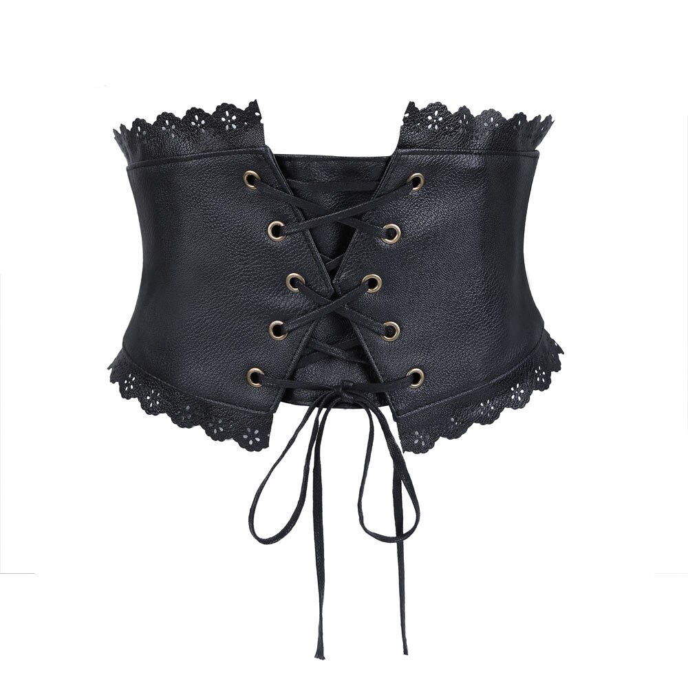 Black stretch elastic belt 68-104cm women retro vintage wide bandage waist leather corset belt vb0013