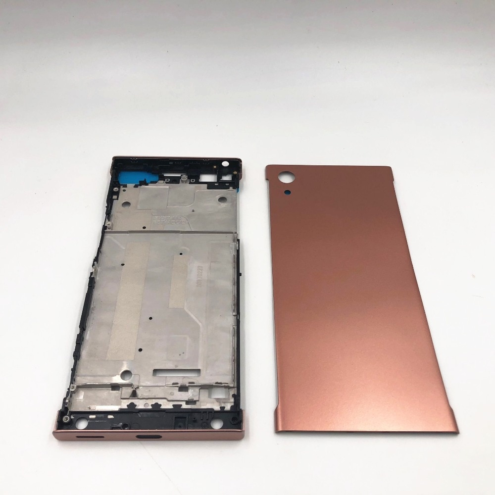 Carcaça de moldura intermediária completa, para sony xperia xa1 g3116 g3115 g3112 + trilho lateral com lateral botões de botões