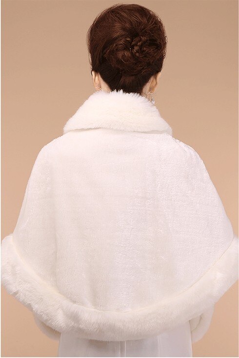 Châle fausse fourrure femme manteau de mariage ivoire veste de mariée