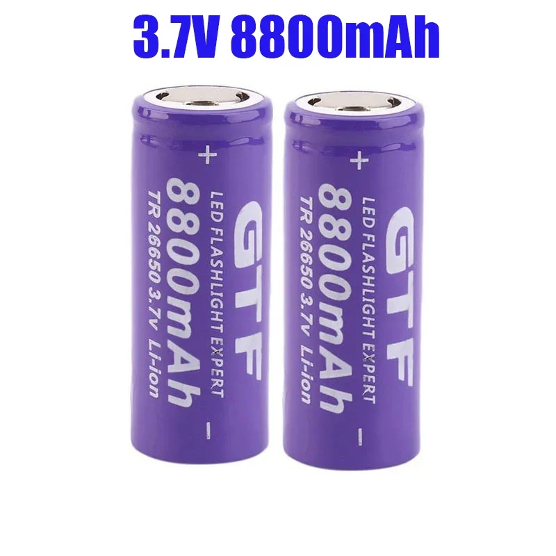 100% batería Original de 26650 8800mAh 3,7 V 50A batería recargable de iones de litio para linterna LED 26650 + cargador USB