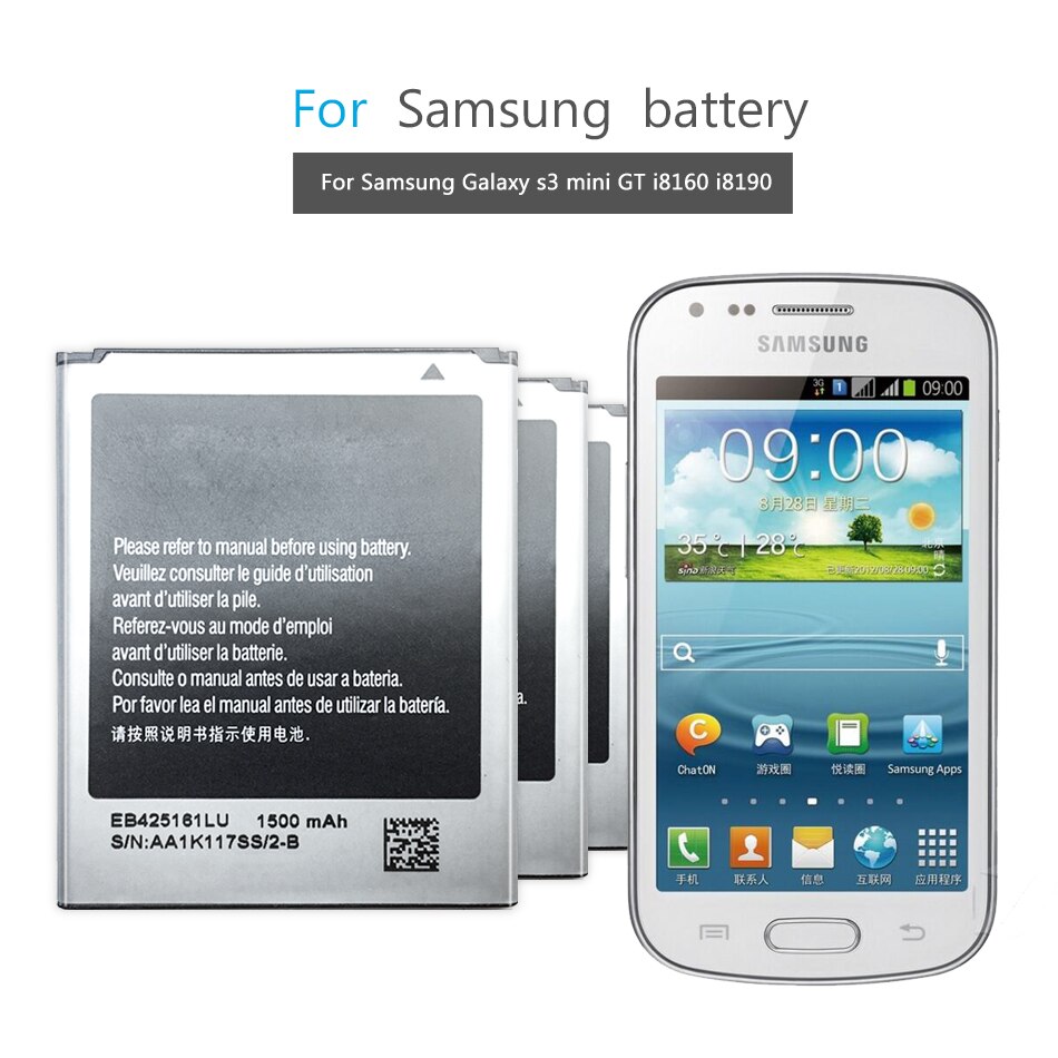Telefoon Batterij Voor Samsung Galaxy S Duos S7562 S7566 S7568 I8160 S7582 S7560 S7580 I8190 I739 I669 J1 Mini EB425161LU 1500 Mah