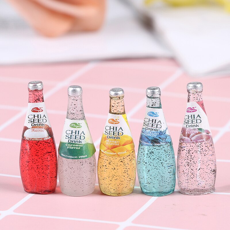 1/2/3/4/5/6/10PCS Mini Water Bottles Dollhouse Miniatures Doll Food Kitchen Living Room Accessories Kids Pretend Play Toys: 14