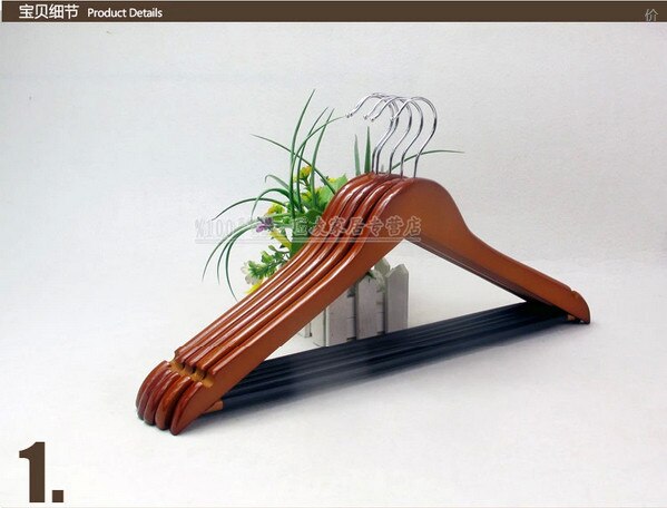 Cintres en bois multifonctionnels avec barre, pour vêtements, ,: Default Title