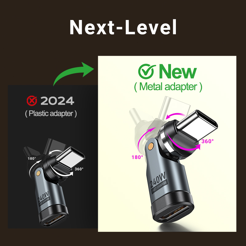 AUFU 240W USB C Adapter USBC To Type C OTG Fast Charge Cable Adapter Type C Male To Female Converter For iPhone16 Macbook Laptop