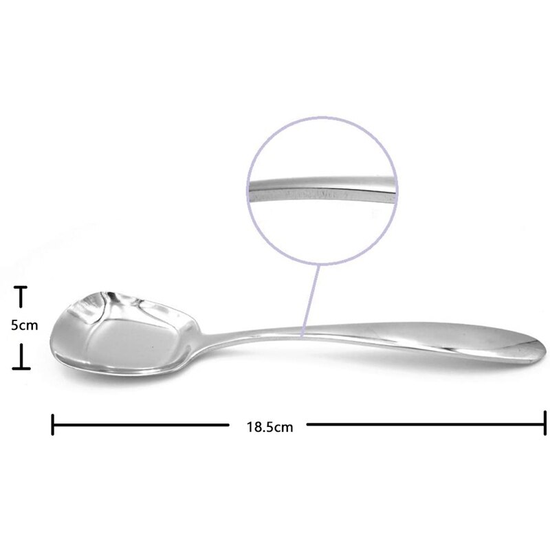 Suppeskeer i rustfrit stål, bordskeer, middagsskeer, risskeer, speciel firkant, spejlpolering, sæt  of 3