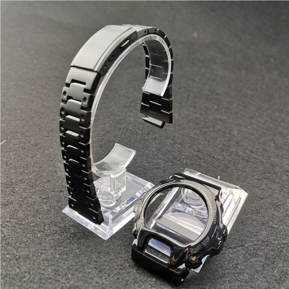 Horloge Band Strap Bezel Voor DW6900 Black Metal Rvs Horlogeband Horloge Kader Armband Accessoire Met Reparatie Tool