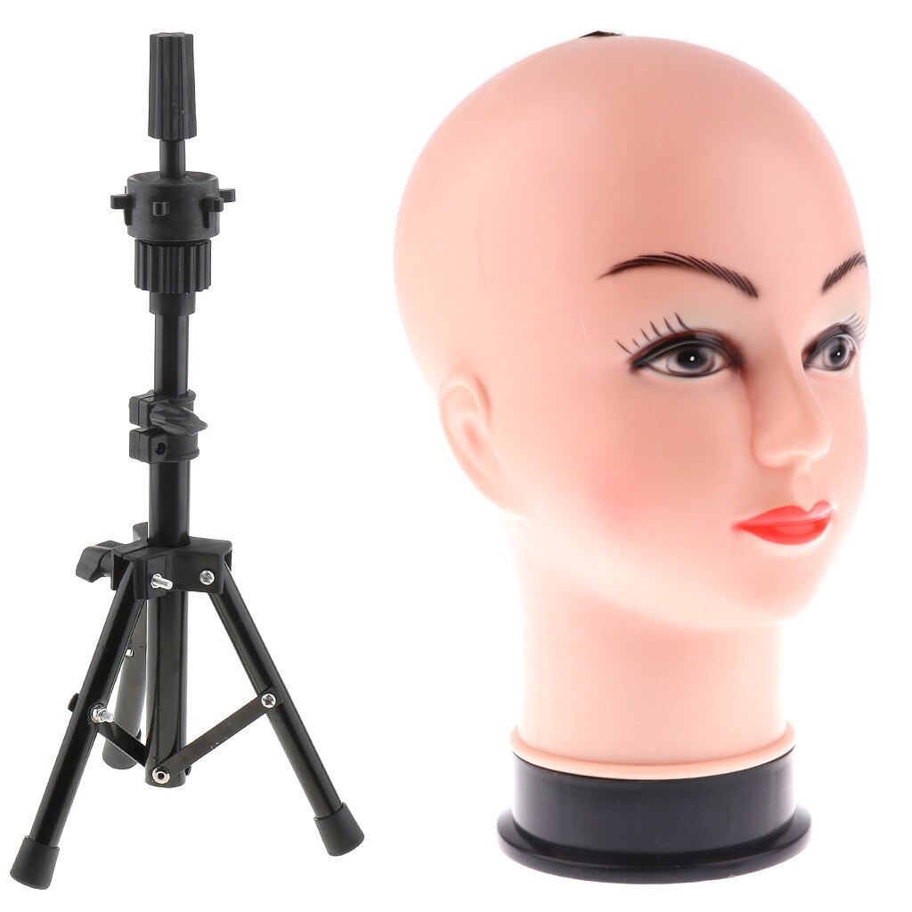Female Mannequin Manikin Head Hair Wig Making Glasses Hat Display Model with Adjustable Tripod Stand