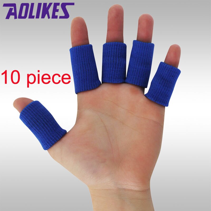 TIMOWIN 10 stücke Sport Finger Schiene Schutz Bands Hohe Elastische Finger-schutz-schutz Unterstützung dehnbar Sport Hilfe Band Basketball: Blau