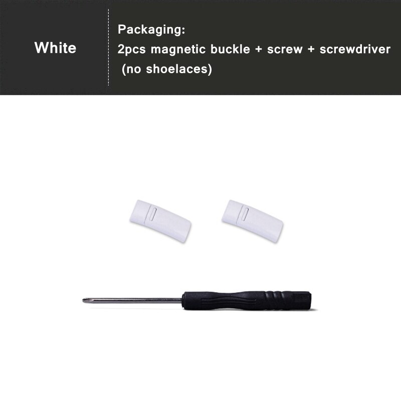 24 couleurs lacet boucle métal verrouillage lacets magnétique boucle accessoires métal dentelle serrure bricolage Sneaker Kits métal dentelle boucle: WHITE