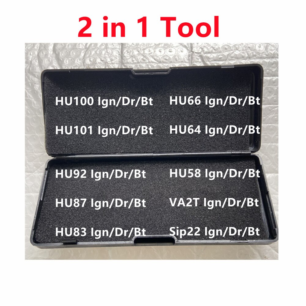 Lishi Outil 2 en 1 HU66 2in1 Lishi Décodeur Outils HU100 HU64 HU83 HU92 HU100R HU101 VA2T V.3 Ign/Dr/Bt D&#39;allumage