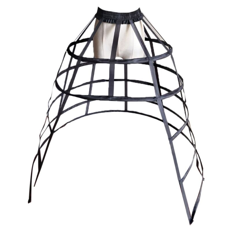 Jupon à volants pour femmes, 5 cerceaux, panier, Cage à oiseaux creuse, Crinoline, sous-jupe E15E