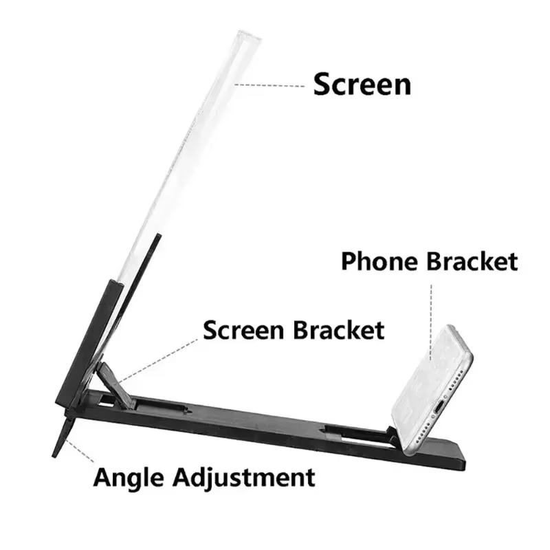 Amplificateur d'écran de téléphone portable pliable 3D haute définition, amplificateur de film TV paysager, écran d'affichage de 14 pouces, support de téléphone