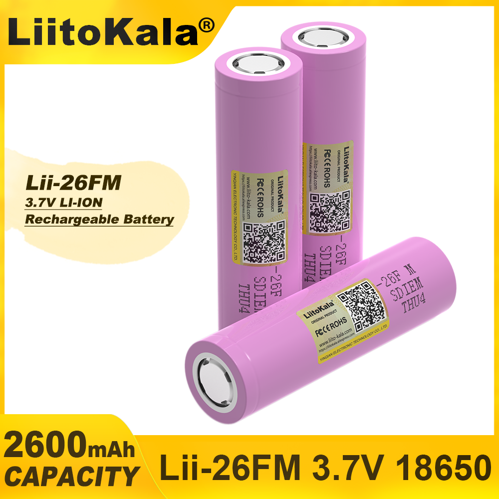 Liitokala 3.7V 2600Mah 18650 Batterij Icr18650 26fm Lithium Ion Batterij Power Bank Batterij Baterias Recargables