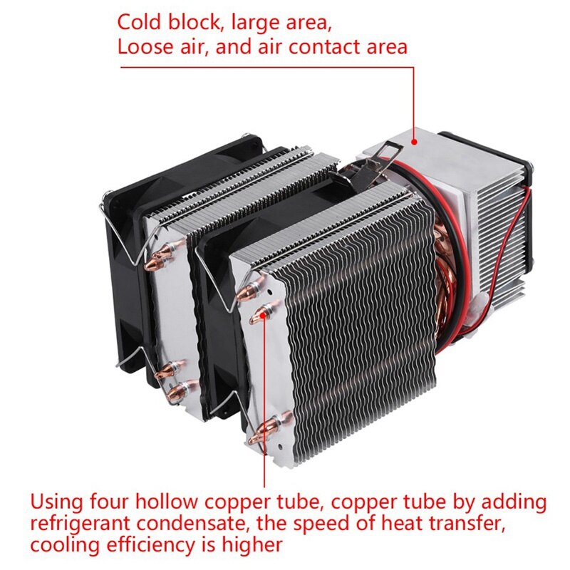 Dc12v koelinstallaties, koeling, luchtkoeling, radiator, doe-het-zelf koelkast, koelsysteem 180w 20a halfgeleider mini-airconditioners
