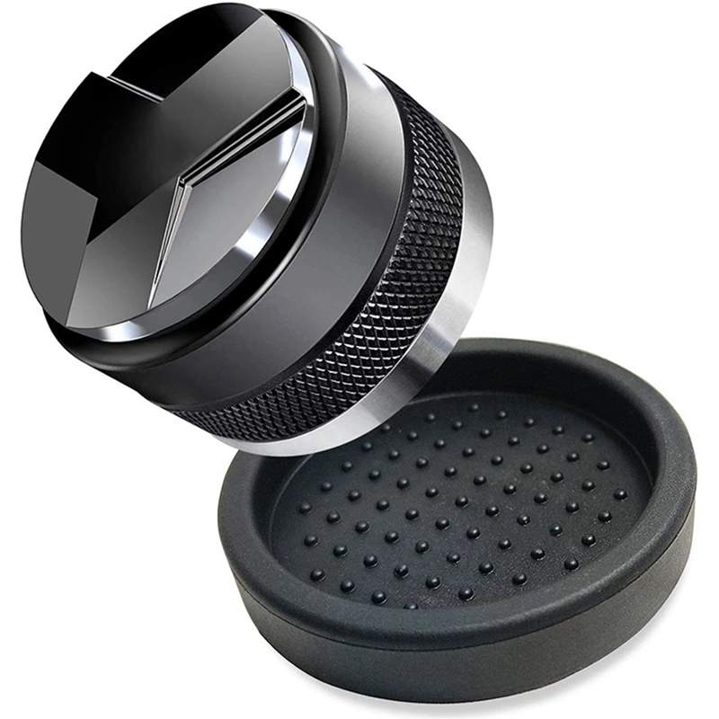 Distribuidor y Tamper de café de 51mm, 51mm para Delonghi dedicada portafiltro con alfombrilla de silicona, profundidad ajustable: Default Title