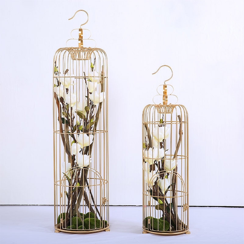 Cage à oiseaux en fer métal avec décoration artisanale pour mariage, pour domicile, maison, salon, chambre à coucher, décoration de fenêtre