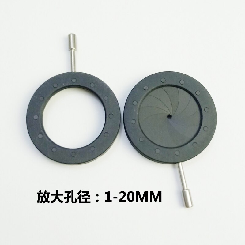 1 Pc 1-20 Mm Digitale Camera Microscoop Concentrator Verstelbare Iris Diafragma Diafragma Condensator 12 Pcs Bladeren