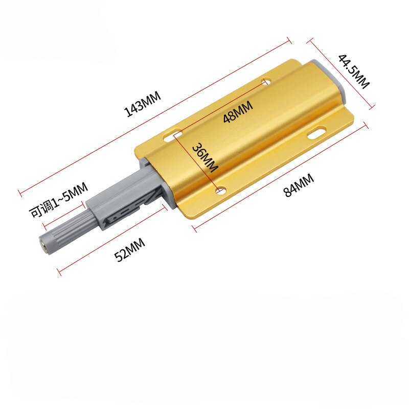Porte De Meuble Rebond Aimant Robuste Butée De Porte Poignée Libre Près Porte Rebond Amortisseur Pour Meuble: 2 PCS / GOLD