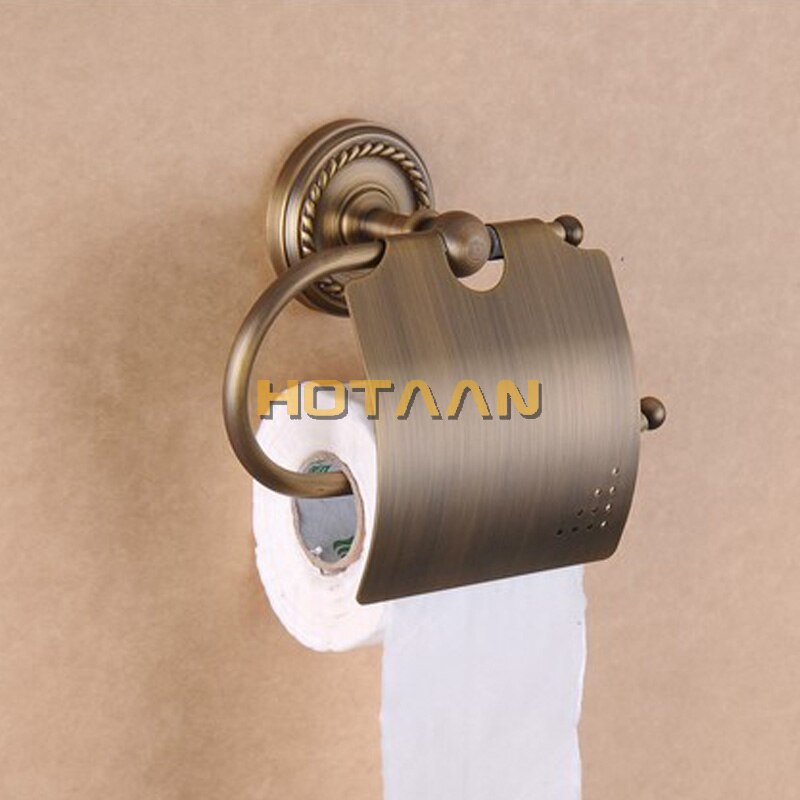 ,Antique Brass Finish Solid Brass toilet paper holder bathroom accessoreis toilet paper holder YT-12292