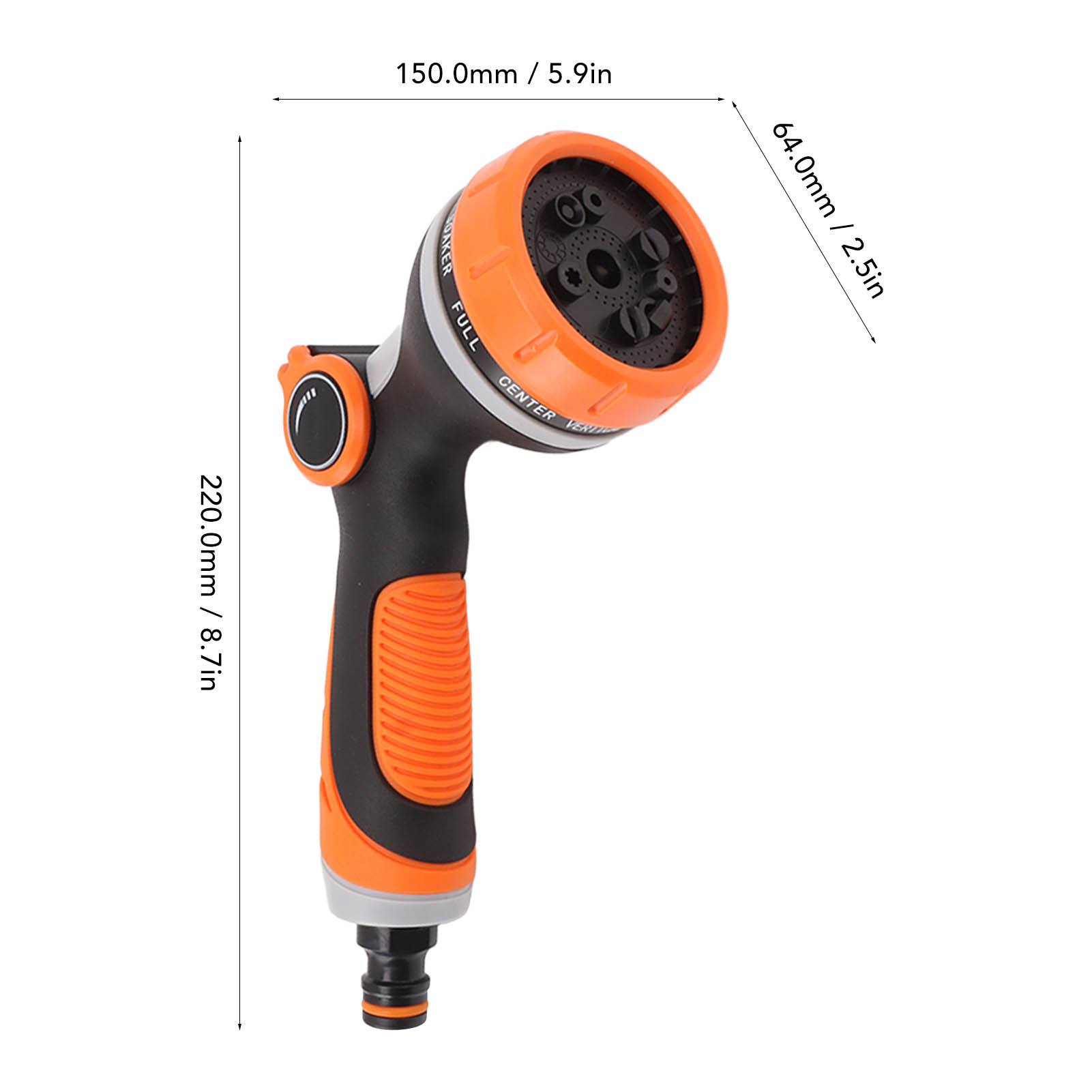 Garden Hose Nozzle Sprayer 10 Modes Heavy Duty Handheld Water Hose Nozzle High Pressure Garden Sprayer for Watering Plants Lawns: Default Title