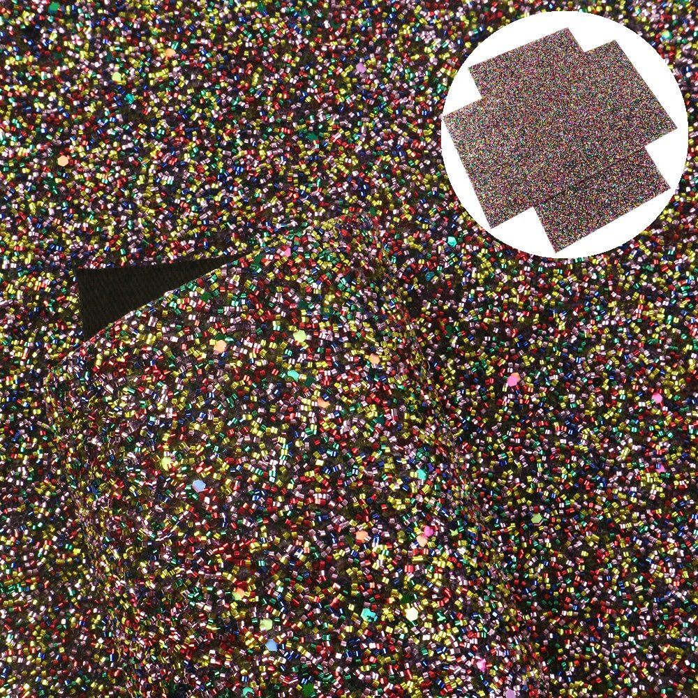 50*140cm Solid Color Chunky Glitter Faux Leather Sheet Vinyl Leatherette Clothing Upholstery DIY Earring Accessories,1Yc12110: 1084702030