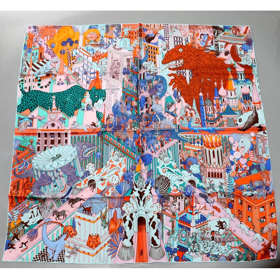 100%  silke skjerf sjal wraps bydyr trykk silke skjerf foulard 35 "  x 35 "