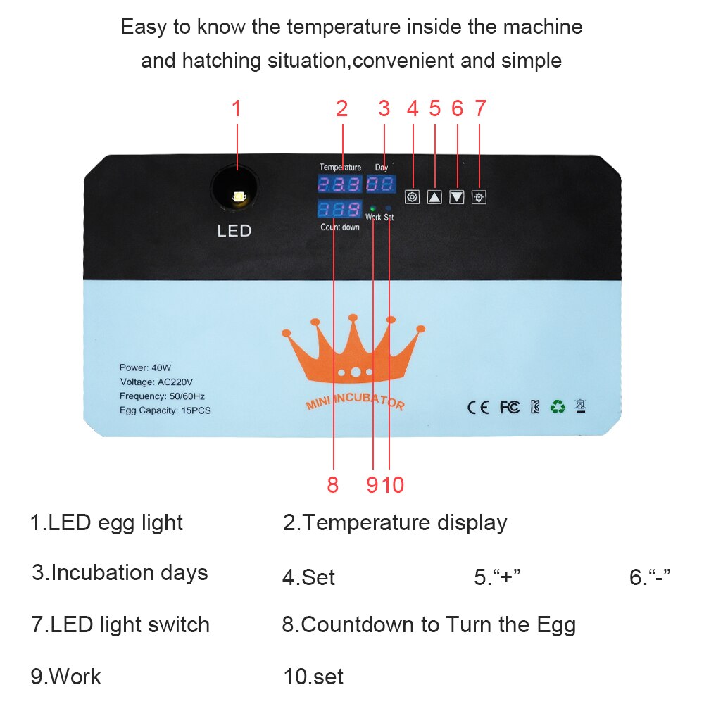 High Hatching Rate Farm Hatchery Incubator Brooder Machine 15 Egg Hatchers Automatic Egg Incubator Chicken Brooder
