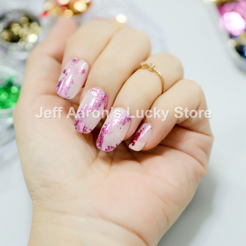Glitter nagelfolie goud zilver decal pailletten platina papier metaal manicure nagelkunst decoratie benodigdheden gereedschap 10 kleuren beschikbaar