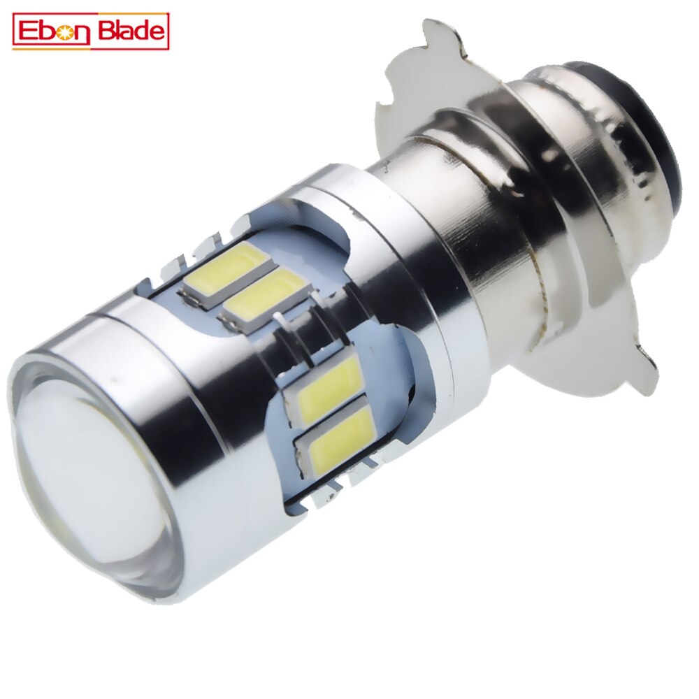 Bombilla de faro LED P15D-25-3 para motocicleta, faro delantero blanco de 6V-24V, 12SMD 5630, 1 Uds.