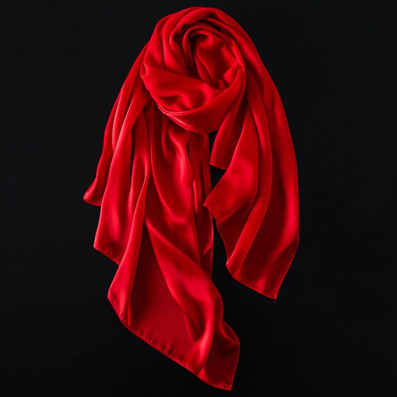 [aetrends] 12 enfärgade scarf siden filt scarf dam scarves z -3060: Röd