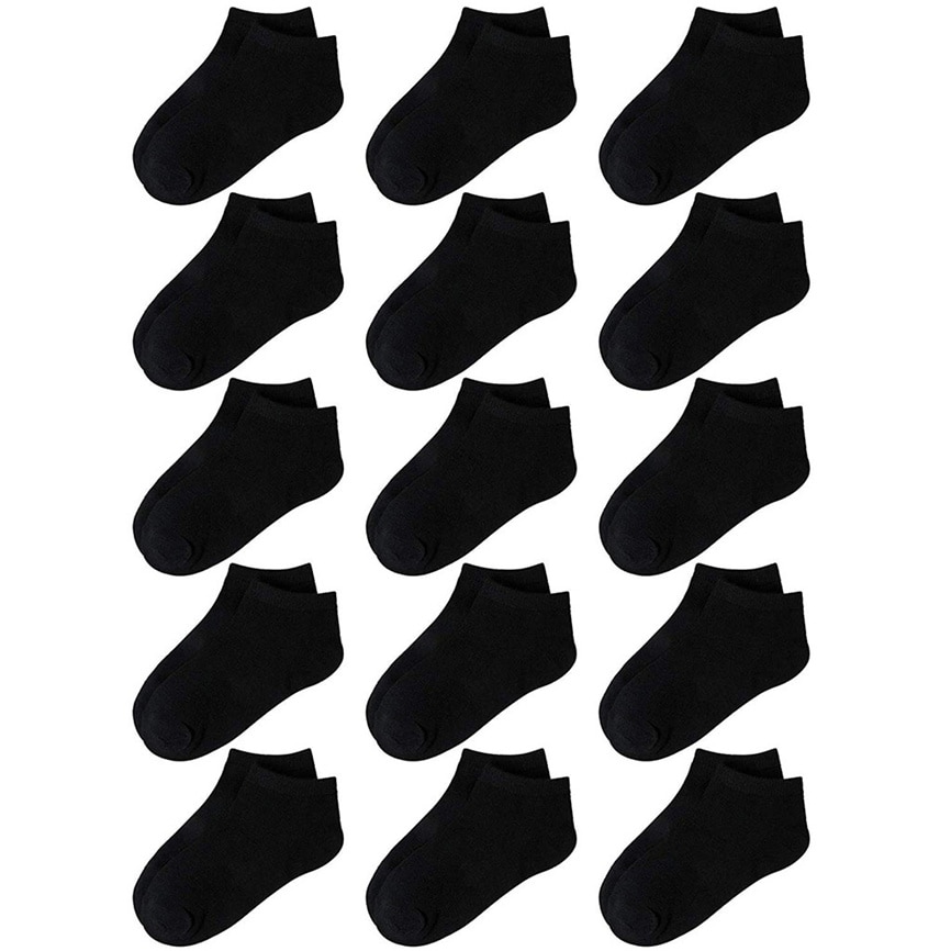 15PC Baby Socks Anti Slip Toddler Baby Kids Socks Baby Socks Solid Soft Sock Black White Ankle Socks
