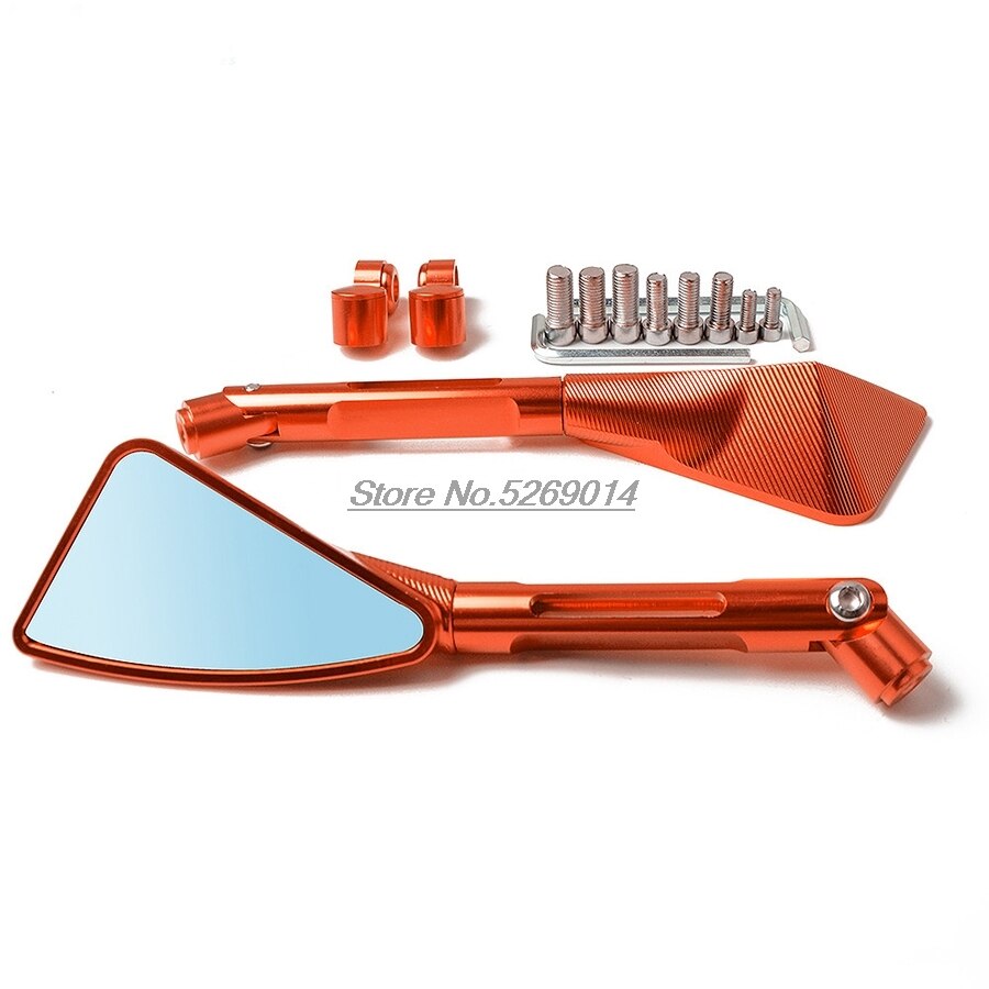 CNC Machining Process Aluminum Motorcycle Mirrors Side mirror for Racer Parts Suzuki Bandit 400 Chopper Accessories Jawa 250: Orange