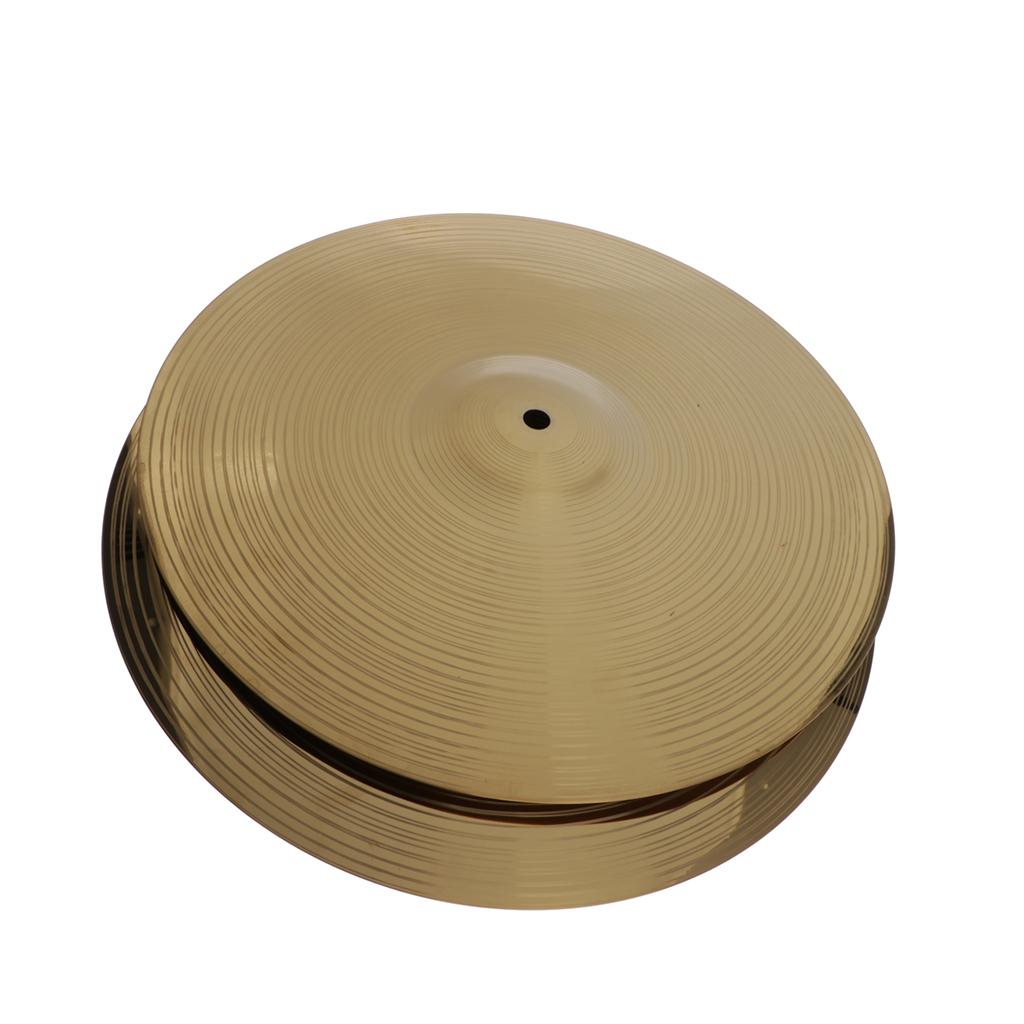 2pcs Brass Alloy Crash Hi Hat Drum Cymbals For Drummer Percussion 14