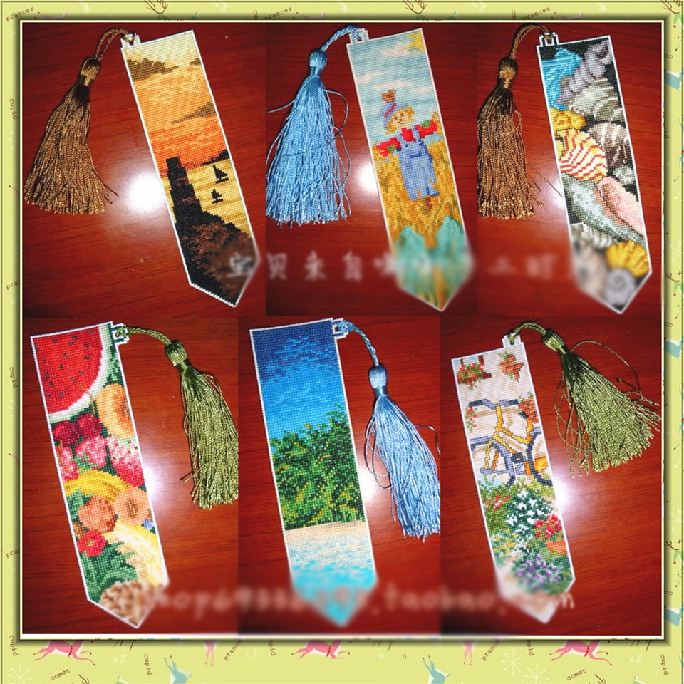 017 DIY Craft Stich Kruissteek Bookmark Kerst Plastic Stof Handwerken Borduren Ambachten Geteld Cross-Stitching Kit
