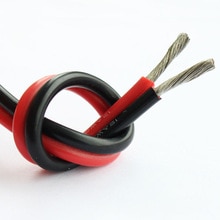 Red Black Silicone Wire 2 core Ultra soft 22, 20, 18, 16, 14, 12AWG for LDE ,Power Cable 10m