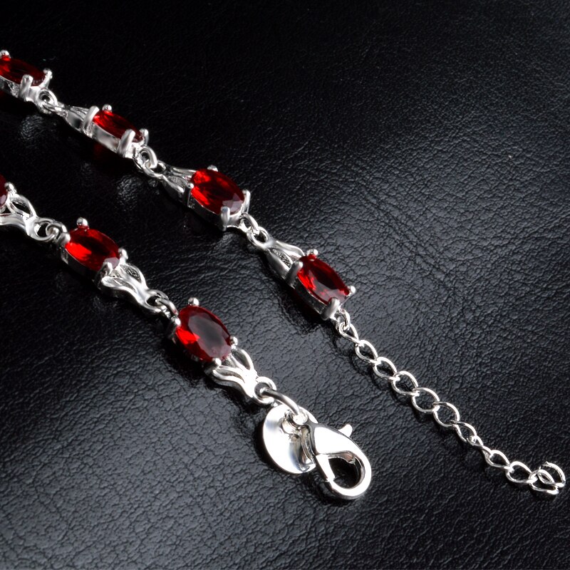 Top Luxe Rode Cz Armbanden Voor Vrouwen 925 Sterling Zilver Silvercharm Armbanden Armband Sieraden