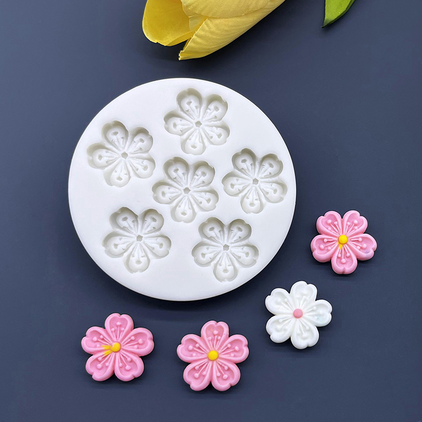 Molde de silicona para artesanía de azúcar con margaritas y flores, herramientas de resina para hornear magdalenas, herramientas de decoración de tortas con fondant: Chocolate
