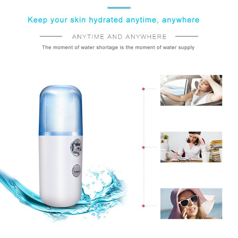 USB Nano Mist Sprayer Mini Facial Vaporizer Facial Steamer Portable Moisturizing Humidifier Aromatherapy Facial Spray Machines