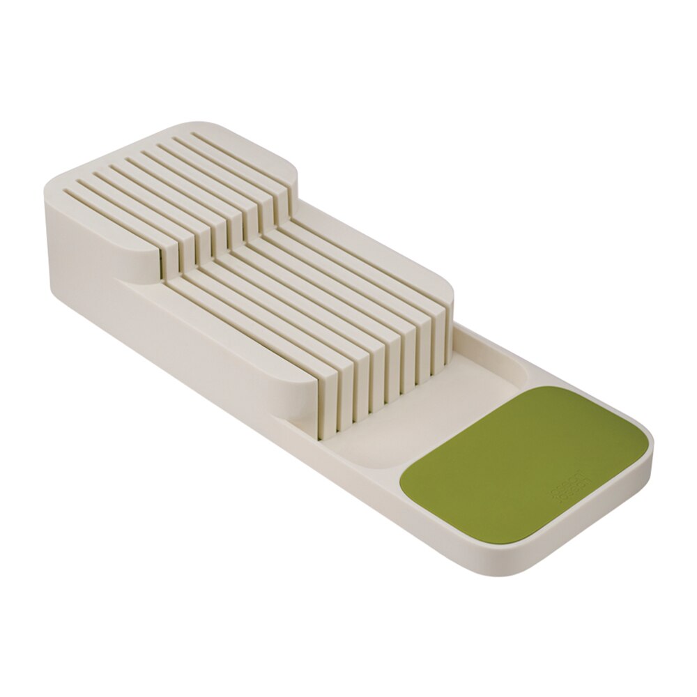 Knife Block Holder Plastic Cutlery Drawer Organizer Tray Knives Utensil Rack Universal Knife Stand Organizer Kitchen Storage: White