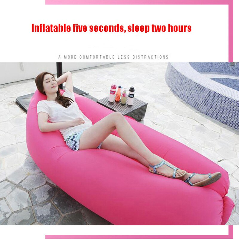 Inflatable Lounger Air Sofa Lazy Bag Ultralight Down Sleeping Bag Air Bed Hammock Inflatable Seat for Beach Camping Travel