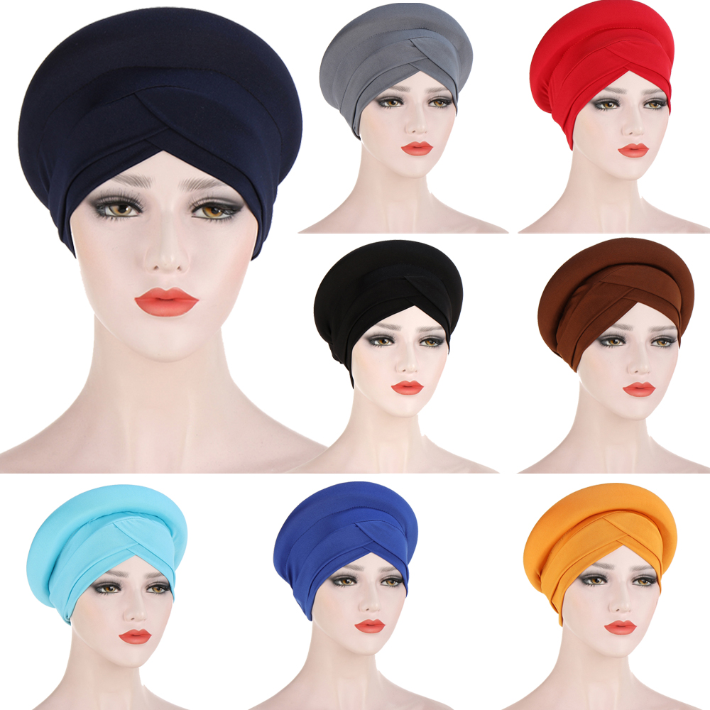 Vrouwen Elastische Doek Hoofd Cap Moslim Sjaal Cap Hoed Vrouwen \ 'S Hijaabs Tulband Dames Haaraccessoires Hoofddoek Islamitische Arabische caps
