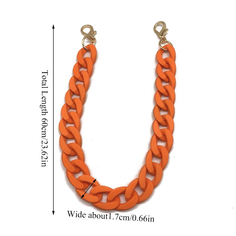 1 PC 60cm Detachable Handle Replacement Bags Strap Chain Acrylic Shoulder Strap Chain Resin Handbag Strap Women Bag Accessories